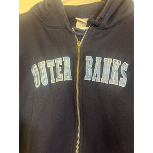 Vintage Outer Banks NC Zip-Up Hoodie Navy